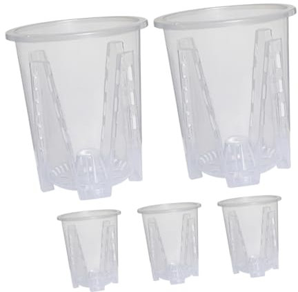 KONTONTY 5stücke Durchsichtige Anzuchttöpfe Mit Drainagelöchern Transparente Orchideen-pflanztöpfe Für Zimmerpflanzen Für Setzlinge Und Indoor Pflanzen