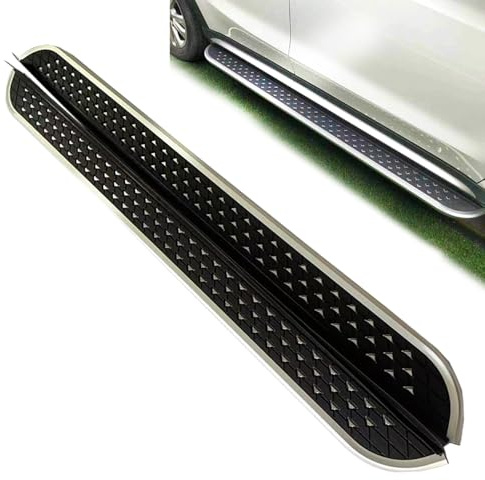 2 estribos laterales para Jeep Grand Cherokee 2011-2021, estribo lateral con pedal de barra Nerf, borde de aluminio, estilo cielo estrellado (con soportes)