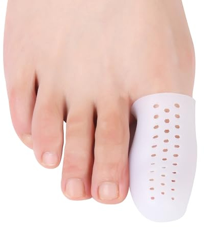 Hoogoo Extended Big Toe Cap for Men, 10 Pcs X-L Breathable Toe Protector Toes Cover Sleeves with Holes, Provides Relief from Missing or Ingrown Toenails, Corns, Blisters, Hammer Toes, Reduce Friction