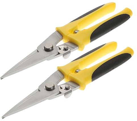 Operitacx 2piezas Cortador De Metal Cabeza Recta Tijeras Hojalatero Alta Resistencia Herramienta Corte Alambre Uso Corte Chapa Metálica