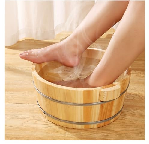 Failjierue Vasca for pediluvio in Legno for Spa e Uso Domestico | Vasca for pediluvio Profonda | Vasca for Pedicure Portatile for Relax, Sauna(16x35cm)