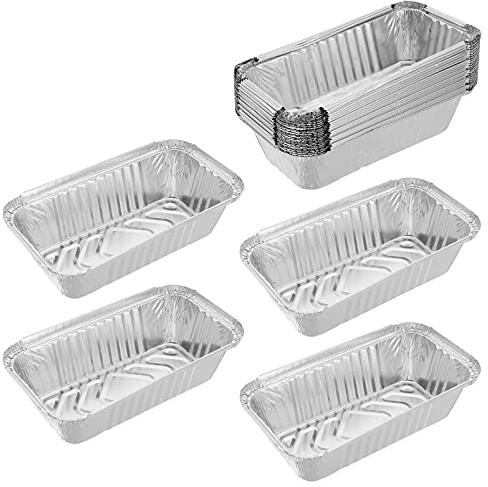 Didiseaon Barquettes Jetables Résistantes Lot de 25 en Papier Aluminium Argenté Maintien Chaud et Fraîcheur des Aliments Assurés pour Barbecue et Parties