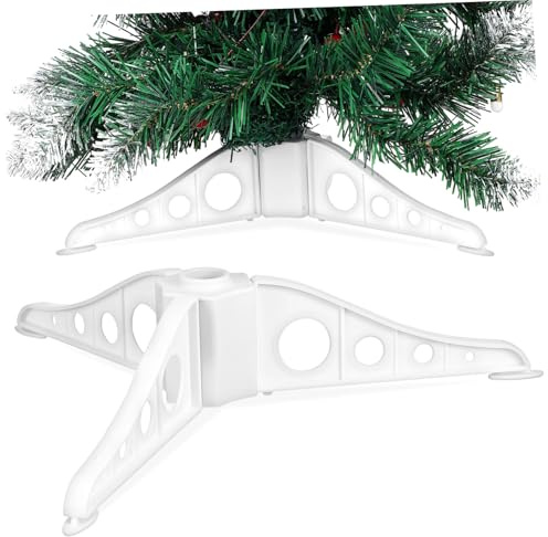 HEALSOPTHY Soporte para Árbol De Navidad Blanco Resistente con Base De Accesorio DIY para Fijar Árboles Artificiales Suministros para Decoración Navideña Casa