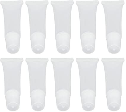 10 Tubos Vacíos de Brillo de Labios de 15 ml, Envases Exprimibles para Bálsamo Labial y Cosméticos DIY, Recipientes Transparentes Portátiles para Maquillaje y Cuidado