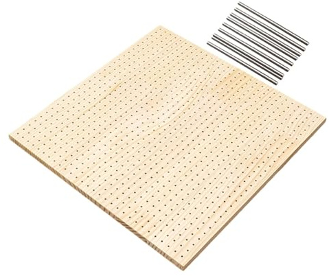 Perfeclan Tavoletta di Legno per Blocchi all'Uncinetto, Quadrati della Nonna, Pannello Forato Multiuso per Blocchi all'Uncinetto, per lavori a Maglia, Spilli 40x40cm 20cm