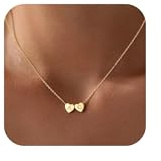 Turandoss Kette mit Buchstaben Damen Herzkette Gold Buchstaben Kette mit Namen Initialen C, Halskette Mädchen Schmuck Geschenke Geburtstag für Frauen Freundin Jubiläum