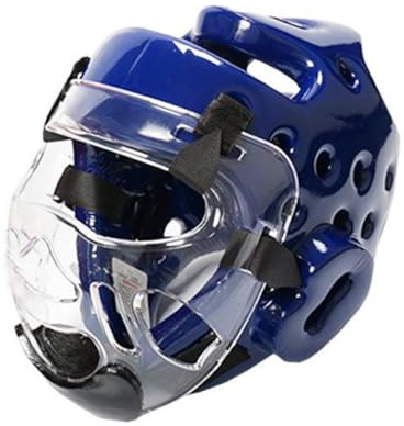 Whyzsjnclg Casco De Kickboxing, Casco De Boxeo para Niños, Integral De Kickboxing, Protector De Cabeza De Sparring para Entrenamiento, Azul M, Karate Sanda