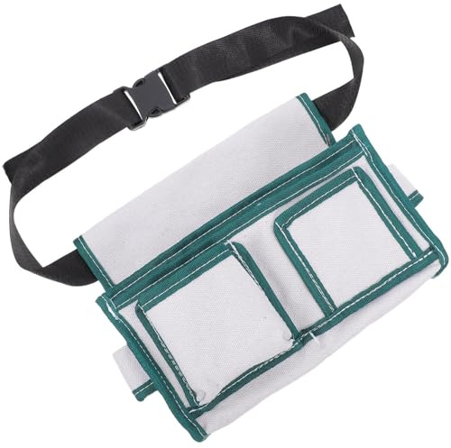Alipis Pochette à Outils Ceinture en Toile Résistante Grosse Taille Double Poche Tablier Porte-Outils Multifonction pour Électricien Charpentier Menuisier Paquet Utilitaire de