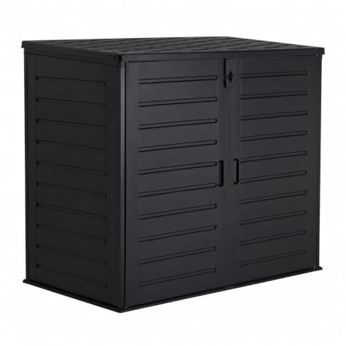 Koll Living Mülltonnenbox 'Tilia' 1170 Liter | 140 x 81,5 x 125 cm | für 2X 240 L Mülltonnen | Schwarz | Garten & Gerätebox | abschließbar | UV- & wetterfest