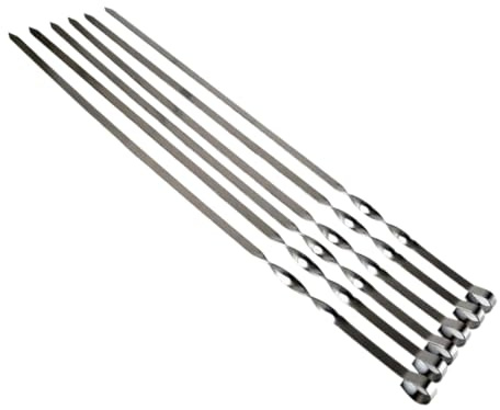 Metallspett 6–12 st 21,6 tum 55 CMBBQ grillpinnar i rostfritt stål stor tallrik grill nål shish kabob metalluppsättning (6 st)