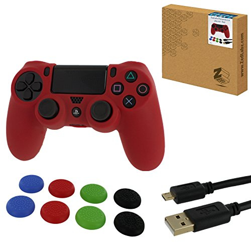 ZedLabz protect & play accessory bundle for PS4 including 3m charge & play ca...