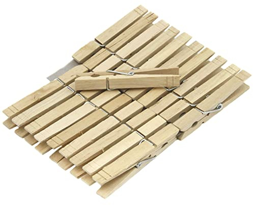 Chef Craft Select Birch Wood Clothes Pins, 20 Piece Set, Natural
