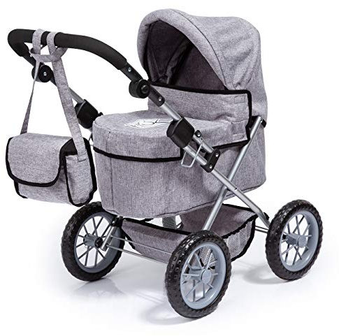 Bayer Design 13010AA, Puppenwagen Trendy, höhenverstellbar, zusammenklappbar, mit Tragetasche und Einkaufskorb, ‎68 x 40 x 64 cm