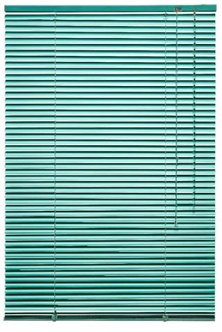 Alu Jalousie viele Größen und Farben Aluminium Lamellen Rollo Faltrollo Jalousette Wandmontage Deckenmontage Tür Fenster Sonnenschutz Sichtschutz Blendschutz Hitzeschutz (80 x 160 cm, Mint)