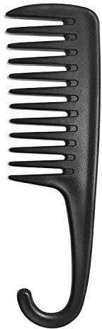 Wapodeai Wide Tooth Comb Shower Comb With Hook, Good for Curly Hair Wet Dry, Premium Tangle Free Combs Black.