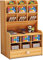 Organizzatore da Scrivania in Legno Scatola di Penne da Scrivania Multifunzione per Desktop in Casa Forniture per Ufficio Scolastico con Cassetto (Ciliegia-b16)