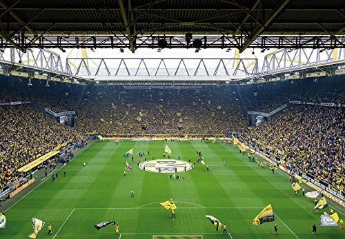 A.S. Création 118847 Photo Wallpaper BVB South Stand Stadium Paper Wallpaper Football in Yellow Black Green White 366 x 254 cm XXL Wall Wallpaper Mural