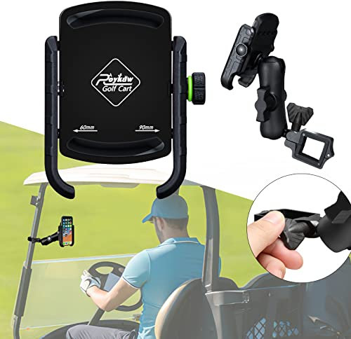 Roykaw Golfwagen-Handyhalterung für iPhone/Galaxy/Google Pixel – Upgrade Einhand-Pick and Place, fällt nicht aus