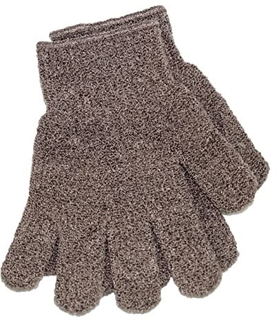 Bodylife Beauty Exfoliating Bamboo Wash Gloves, Bath/Shower Exfoliating Hand Mitt, Dead Skin Remover, Natural, Grey Carbonized Gloves