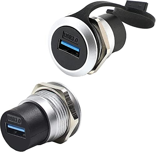 PENGLIN 2 Stück USB3.0 Einbaubuchse,USB Runder TYP A Buchse zu Buchse, | USB Panel Montage Durchgangdose Adapter