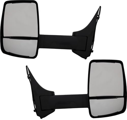 Garage-Pro Side Mirrors Set for 2003-2014 Ford E-150, 2003-2005 E-150 Club Wagon, 1992-2002 E-150 Econoline, Driver and Passenger, Towing, Manual Adjust, Manual Fold, Non-Heated, Textured
