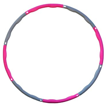 ATC Handels GmbH Hula-Hoop-Reifen mit 6-8 Elementen für Kinder und Erwachsene - zum Abnehmen oder Fitness, Sport für Zuhause in pink und grau