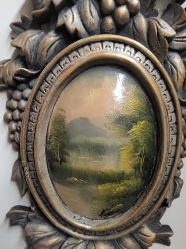 Generico Bild – Barock – Landschaft – Medaillon – Gold – antikes Gemälde 21 x 60 cm nR2