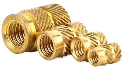 Gewindeeinsatz, Messingeinsatz, 100 Stück M4 Heat-Set-Einsatzmuttern, doppelter Köper, heiß in Kunststoff-Einsatzmutter gepresst, Einspritz-Heißschmelz-Messingmutter (Farbe: M4 x OD 6,0 x L 5,0) ( Col