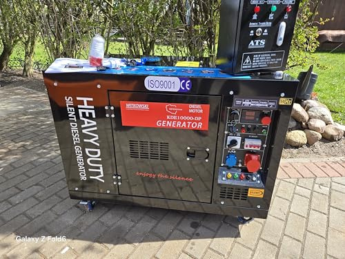 WITKOWSKI Diesel Stromerzeuger 11 kVA Dual Power, Notstromaggregat 230V/400V mit AVR, Elektrostarter, Glühkerzen, Fernbedienung, ATS vorbereitet, mobiler Generator für Haus, Werkstatt und Baustelle