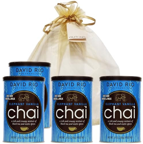 GUSTONE. David Rio Geschenkset Elephant Vanilla 4 x 398g Dosen Chai Latte