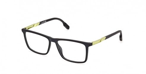 adidas Brille mit Sehstärke für Herren optional mit Sonnenbrillentönung oder Blaulichtfilter, Rechteckig, gefertigt aus Kunststoff, Modell: SP5070 (inklusive Brillenetui)