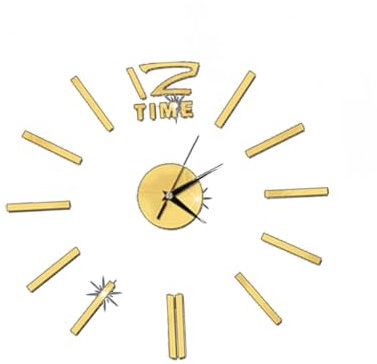 PRETYZOOM Moderne Selbstgemacht Wanduhr mit Spiegeloberfläche aus Metall und Acryl Rahmenlose Dekorative Wanduhr für Kreative Wohnaccessoire im Kinderzimmer