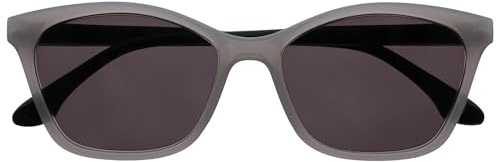 OPULIZE KAT Sonnenleser - Cat-Eye Katzenaugen-Fassung - UV400 Schutz mit UVA- & UVB-Filter - Grau - Herren & Damen - Federscharniere - S59-7 - +1.50