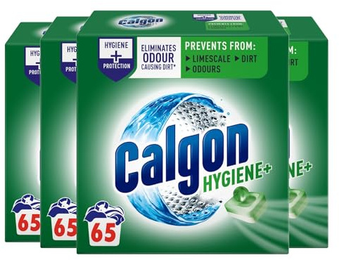 Calgon Hygiene Plus Washing Machine Cleaner & Limescale Remover, Water Softener Tablets, 65 Tablets, Pack of 4 (Total 260 Tabs)