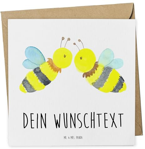 Mr. & Mrs. Panda Personalisierte Deluxe Karte Biene Liebe - Geschenke, Grußn personalisiert