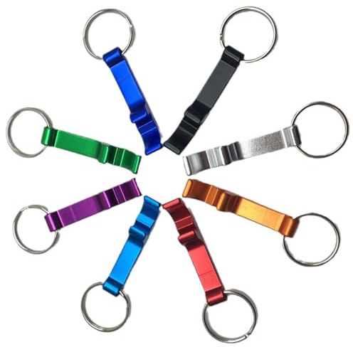 2 Pcs Bottle Opener Keyring, Bottle Opener Keychain Pocket Key Ring Small Beer Opener Mini Key Ring Bottle Opener for Daily Use Home Pub Bartenders Bar, Bottle Opener Christmas Gifts for Men Dad