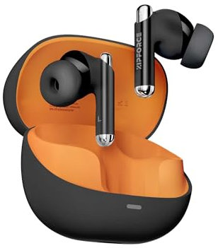 ZIPFORCE Écouteurs sans Fil Bluetooth 5.3 entièrement Intra-Auriculaires 4 micros ANC ENC Appel Clair, Écouteurs Bluetooth Contrôle Tactile, TWS étanche IPX6, Écouteurs légers, Black