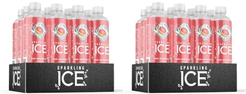 Sparkling Ice, Pink Grapefruit Flavored Sparkling Water - Contains Vitamins- Only 12 calories- No Added Sugar - No Carbs (12 x 500ml Bottles) (Pack of 2)