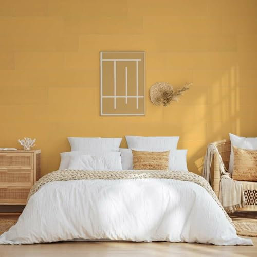 SUN WOOD Stick-it bunte Wandverkleidung aus Holz zum Kleben - 0,48m2 (3 Paneele) selbstklebende Wandpaneele aus Fichtenholz (ORANGEADE 860)