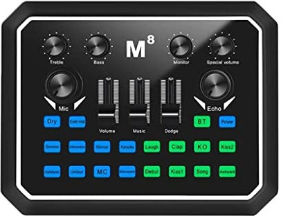 CVNIMV Carte Son de mixage Professionnelle Effet Multi-Musique Régulation de Hauteur tonale élevée et Basse Puces de processeur DSP