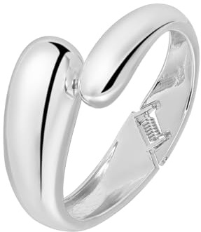 MILAKOO Chunky Bangle Irregolare Minimalista Bracciale Donna Trendy Cerniera Ampio Polsino Spessa
