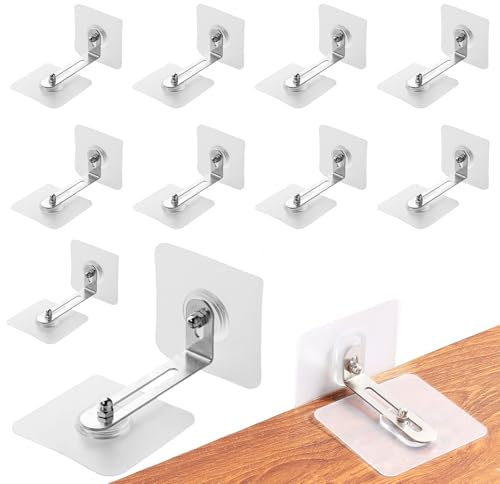 10 Paare Kippsicherung Möbel Set, Kippschutz Schrank Möbelanker Ohne Bohren Wandanker Regal Wandbefestigung Abnehmbar Anti Kipp Halter für Kommode Belastbarkeit Haustiere