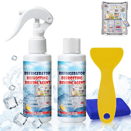 120ml*2 Spray Sciogli Ghiaccio Auto Spray Deghiacciante Auto Spray Antighiaccio Auto Antighiaccio Parabrezza Sbrinamento Rapido Adatto per Frigoriferi, Congelatori, Vetri per Auto, Tubi Dell'Acqua
