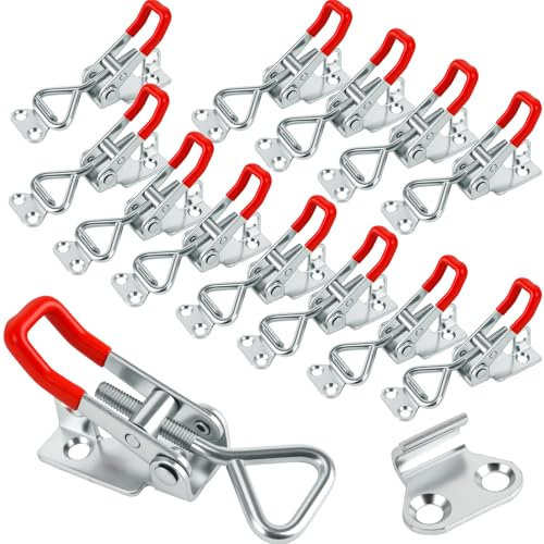 YOTINO Spannverschluss GH-4001,12 Stück Kistenverschluss Spannverschluss, spannverschluss groß, Halten Kapazität Latch Button Toggle Latch 100kg, angepasst werden auf 44-59mm(Mit 48 Stücke Schrauben)