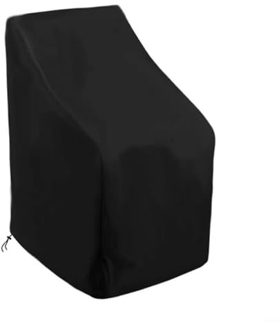 Housse de chaise empilée en tissu Oxford 210D - Protection contre les intempéries - Avec une forme trapézoïdale et un cordon de serrage réglable (65 x 65 x 85-114 cm)