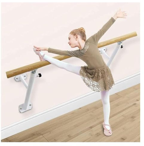 GLJTUO Doppelte Ballettstange, Höhenverstellbar 80–120 cm, Tragbare Stehende Tanzstange Für Kinder Und Erwachsene, Ideal Für Den Einsatz Zu Hause Und Im Studio,White-100cm