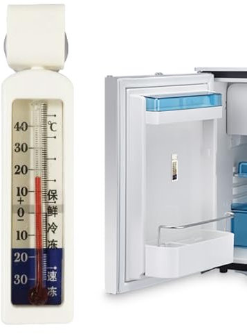 Kylskåpstermometer, köksredskap, kylskåpstermometer med sugkopp, säkra temperaturzoner för kylskåpstermometer, kylskåpstermometer, kylskåpsverktyg,