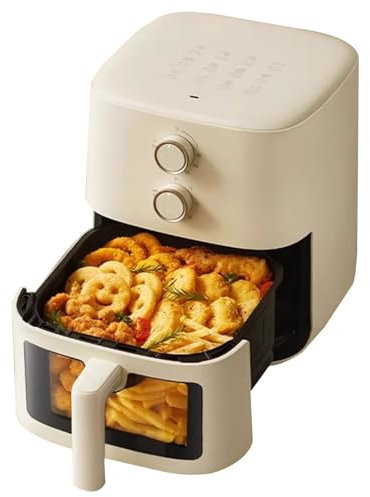 YAONJS Friggitrice Ad Aria da 5 Litri, Forno Elettrico per Cucina Domestica, Senza Coperchio A Ribalta, Macchina per Cucinare al Barbecue con Doppio Pulsante, Grande capacità E visibilità.