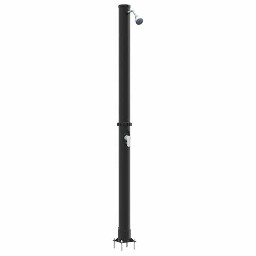 Outdoordusche Solar 217 cm für Pool & Garten - Schwarze PVC & Aluminium Dusche - Wassersparend & Langlebig - Perfekt für Camping und Strand