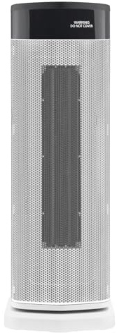 Morphy Richards HeatFlux Digital Ceramic Tower Fan Heater, Remote Control, Compact, 20m2 Coverage, Oscillation, Timer Function, Auto Switch off, Touch Panel Design, Low Noise, 2kw, White, 825401